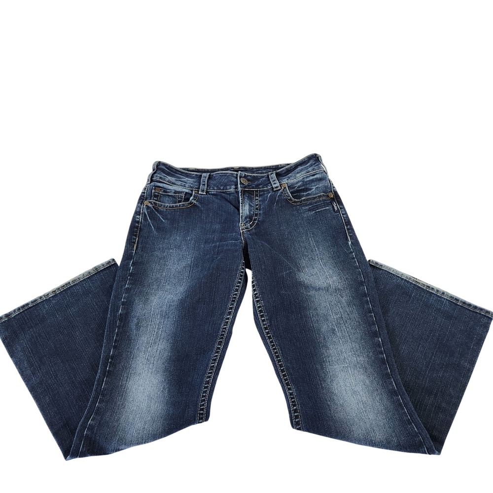 Silver Jeans Suki Mid Rise Bootcut Dark Wash Whiskered Jeans 30/30‎ L9916SAD428